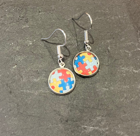 #001 Autism Awareness Earrings